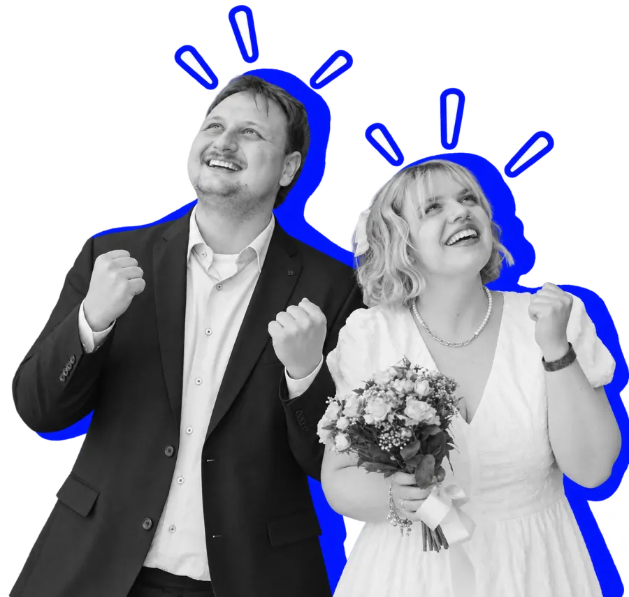 Yannick und Eva jubeln